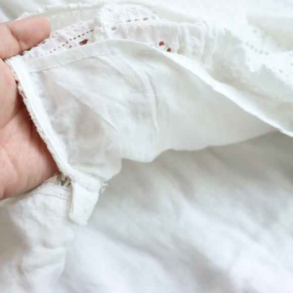 SOLD ANTHROPOLOGIE Eyelet Midi Dress White sz 6 - Picture 8 of 11